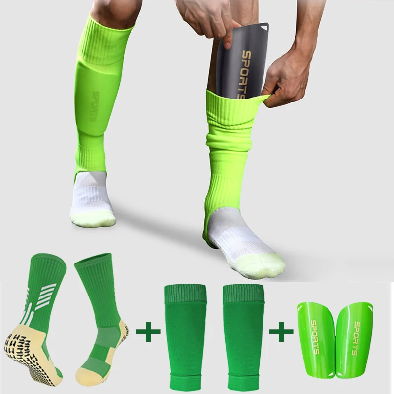 1KitsHightElasticityShinGuardSleevesForAdultsKidsSoccerGrip