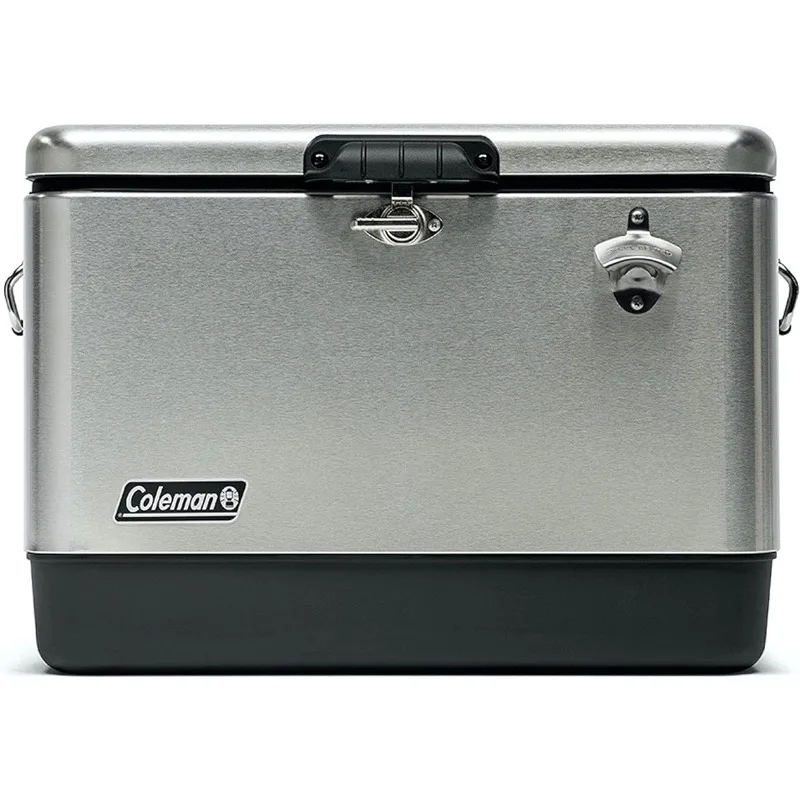 

Coleman Reunion Premium Insulated Portable Cooler, Leak-Resistant 54qt Steel Belted Cooler with Heavy-Duty Latch