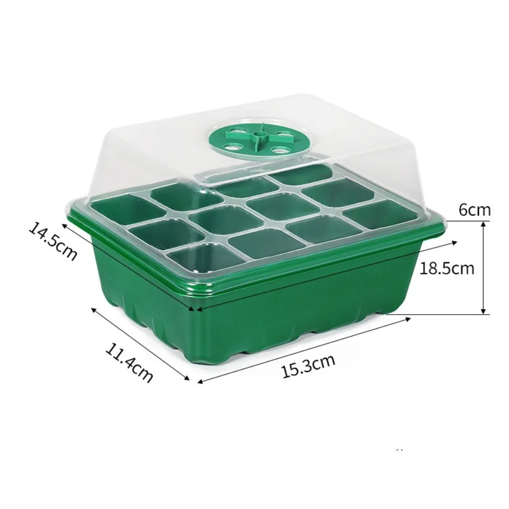 New 6/12Grids Seed Starter Tray Mini Greenhouse Plant Germination Base Cultivation Planting Box Plant Starter Kit Seeds Growing