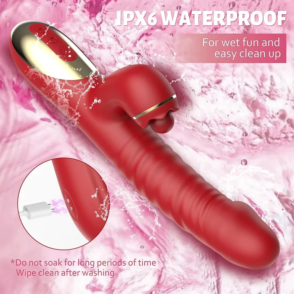 Teleskop-Rotationsvibrator für Frauen, Hochgeschwindigkeitsmotor, G-Punkt-Höhepunkt-Dildo, vibrierender weiblicher Masturbator, erwachsenes Sexspielzeug für Frauen 4