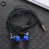 New 5 Colors Wired Earphone Stereo In-Ear 3.5mm Nylon Weave Cable Earphone Sports Headset With Mic For Laptop Smartphone Gifts 5