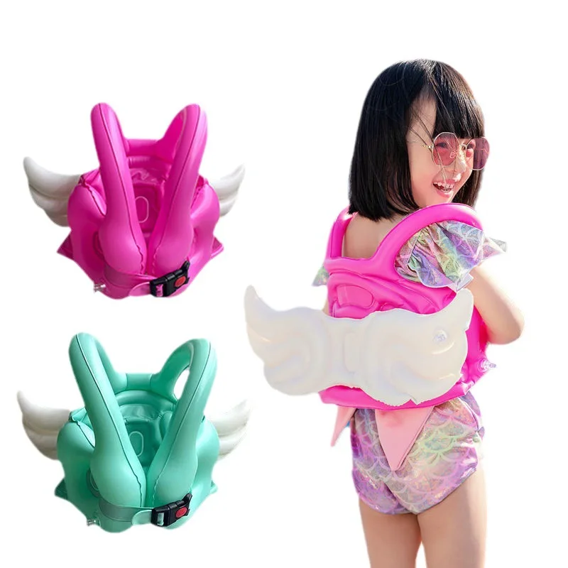 Life Jacket Angel Wing Buoyancy Vest 2-8 Age Kids Inflatable PVC Float Pool Safety