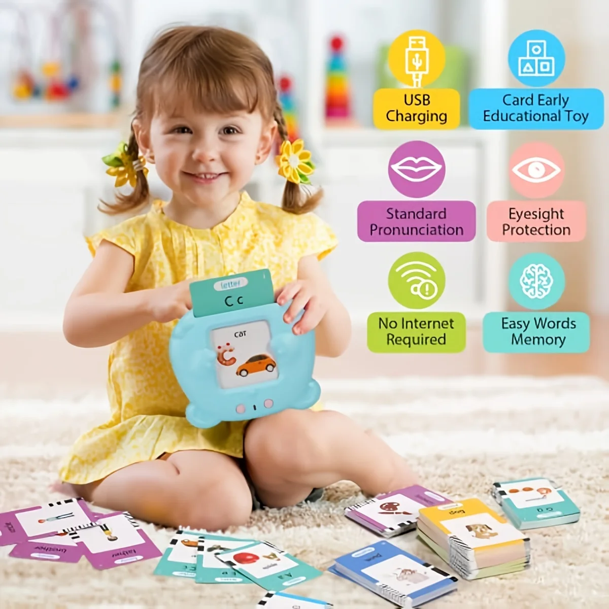 Learning Toys For Kid Talking Flash Cards Kindergarten Kids Language Electronic Audio Book Learn English Words