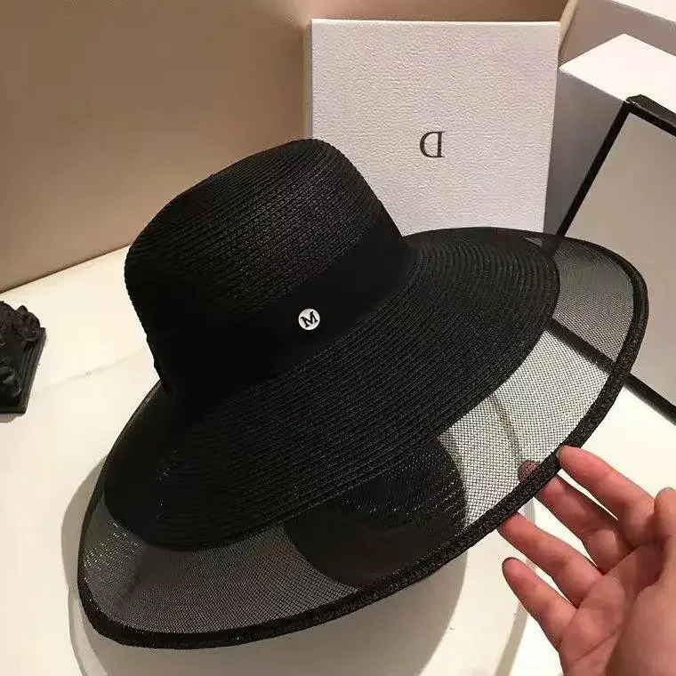 Women's Wide Brim Foldable Straw Sun Hat Uv Protection Beach Cap_voghion.com