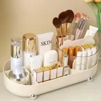 Cosmetic Desktop Storage Box Makeup Organizer 360 Degree Rotating Perfume Organizer Large Capacity Makeup Brush Holder 1