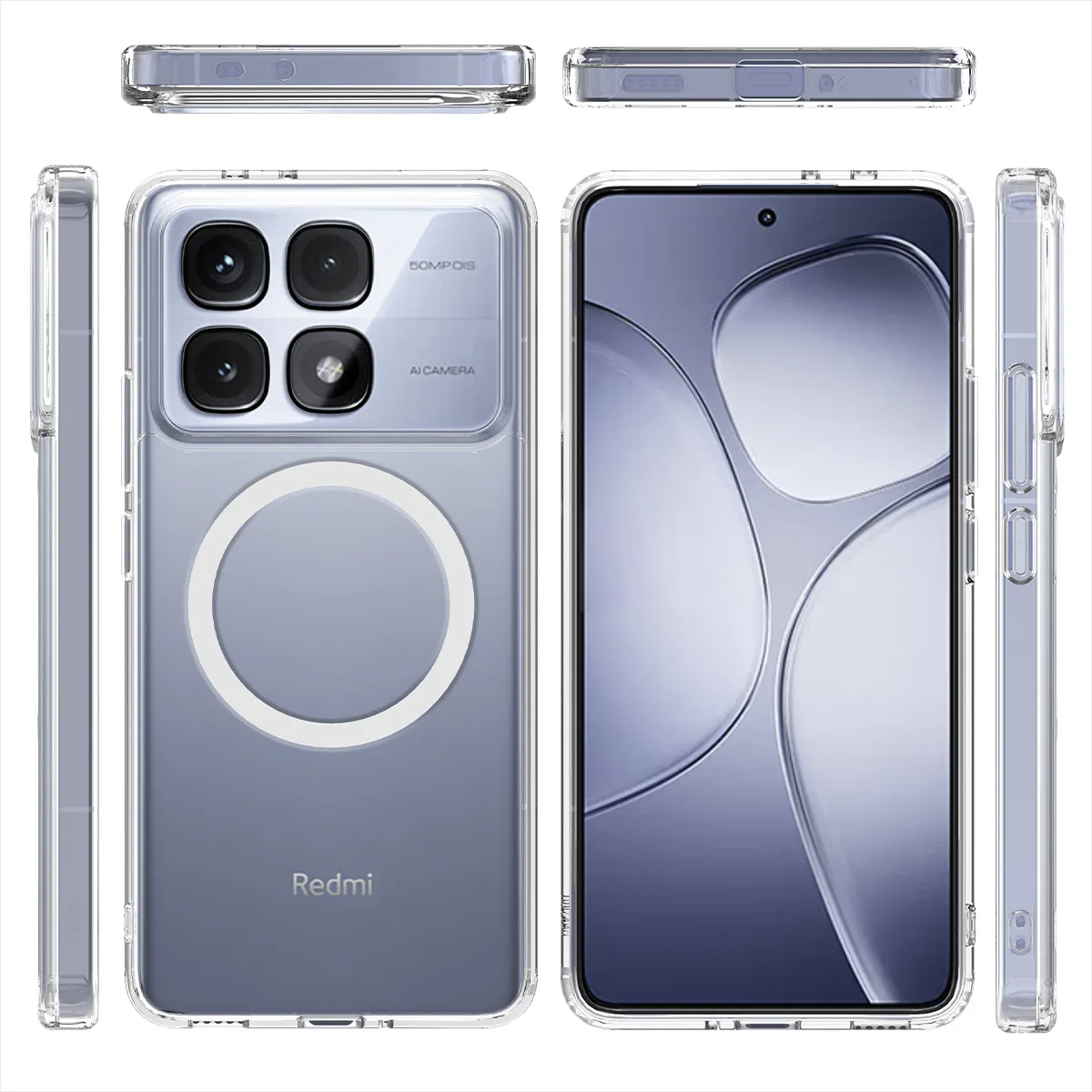 Magnetic Airbag Case with Dull Polish and Wireless Charging Compatibility - Anti-Knock Protection Cover