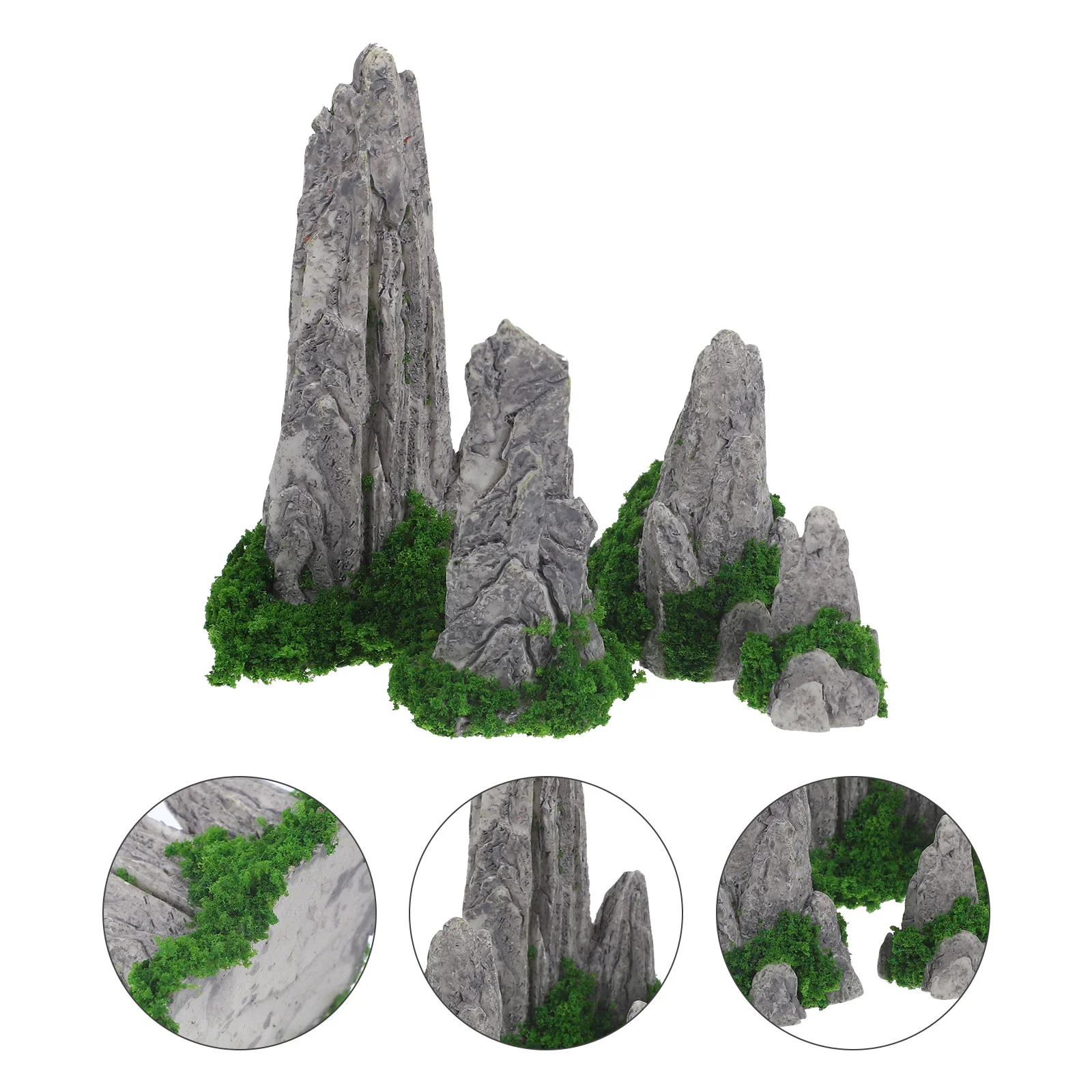 

8 Pcs Simulated Rockery Ornaments Flower Garden Decor Scenery Simulation Tank Decoration Resin