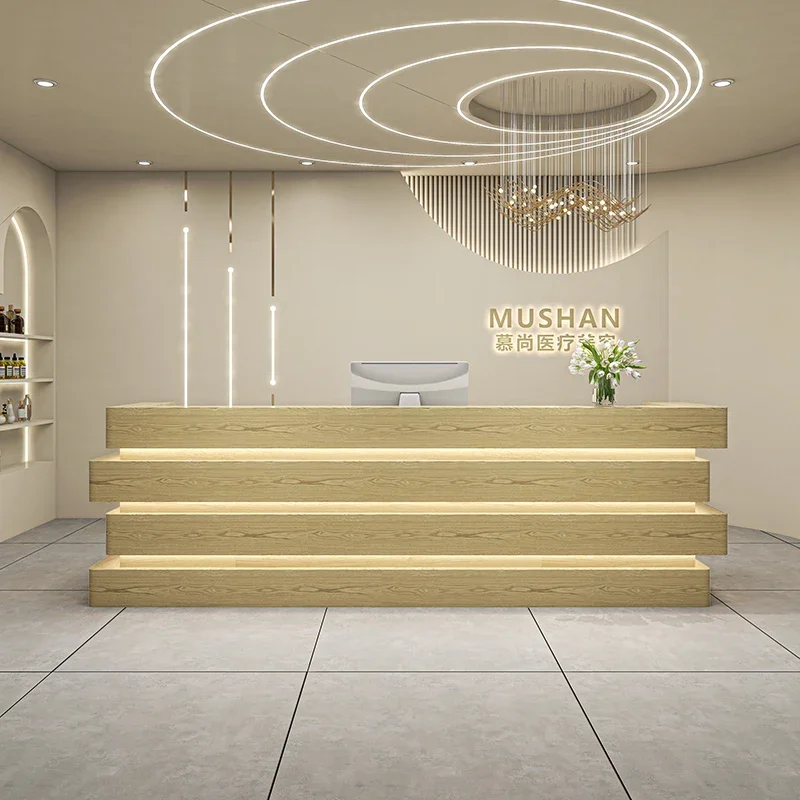 Reception Desk Balie Executive Counter Cosmetics Cashier Customer Center Checkout Podium Front Beauty Salon Store Store Counters