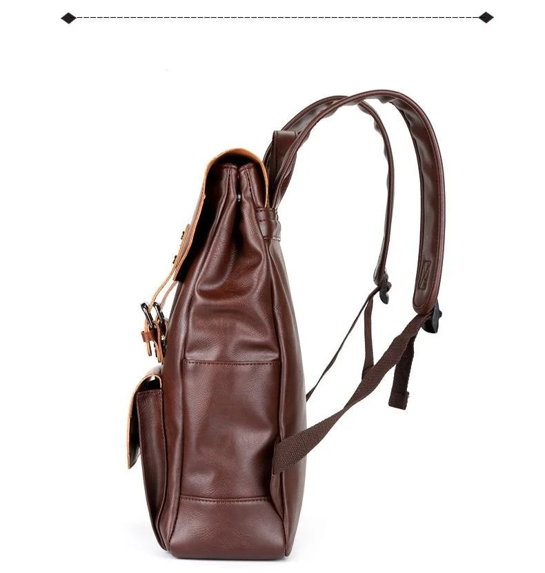 Backpack For Men And Women Leather Laptop Rucksack Unisex Design_voghion.com