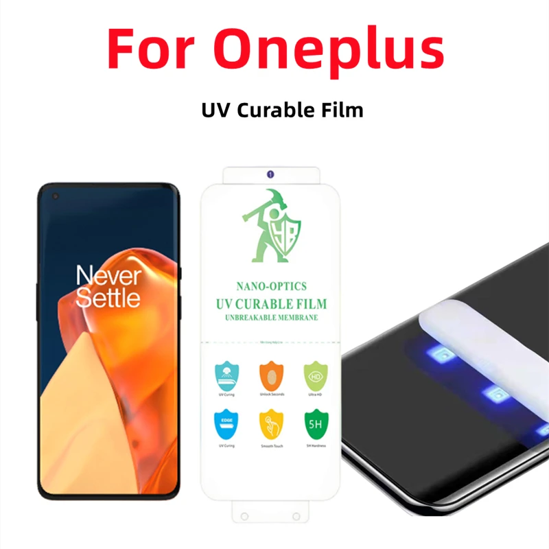 

5pcs HD Screen Protector For Oneplus 12 10pro 9pro 8pro 7pro Protective Film For Oneplus Ace2 Ace3 NANO UV Curable Film