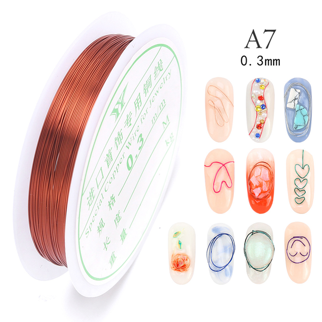 Nail Art Copper Thread Jewelry Metal Thread Nail Art Copper Thread Nail Accessories DIY Bead String Jewelry Accessories