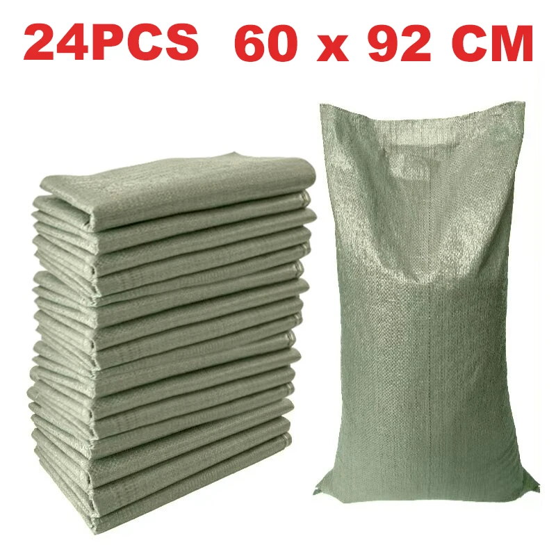 24pcs Flood Sandbags/Flood Control Belt PP Sandbag Flood Bag Thickened Flood Water Control Sand Bag Plastic Mobile Fortress 6