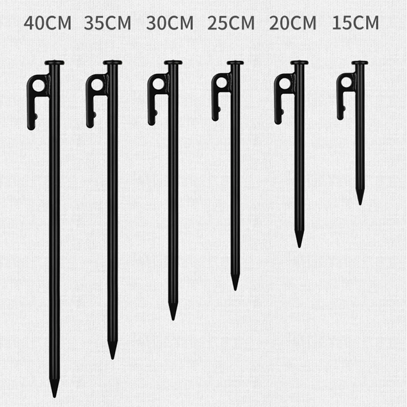 40CM Outdoor Tent Stakes Heavy Duty Metal Tent Pegs for Camping Steel Tent Stakes Unbreakable and Inflexible 15cm/20cm/25cm/30cm