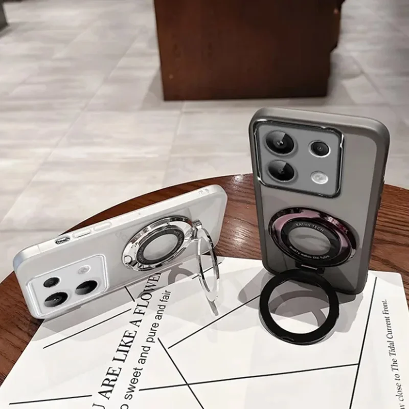 Magnetic Ring Stand Silicone Protective Phone Case