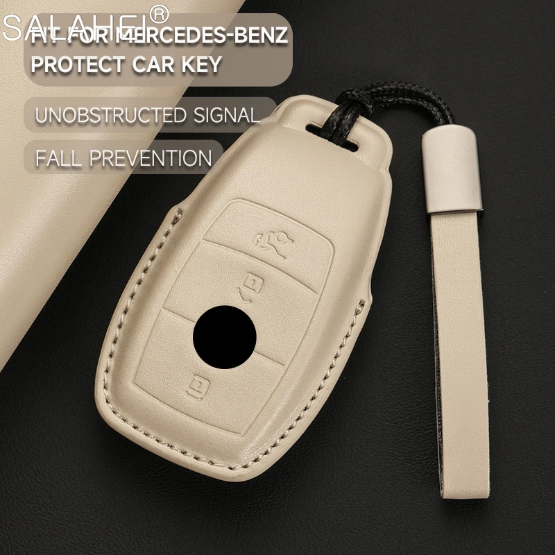 

Leather Car Key Case Cover Shell Bag For Mercedes Benz A C E S G Class GLC CLE CLA GLB GLS GLA W177 W205 W213 W222 X167 AMG S400