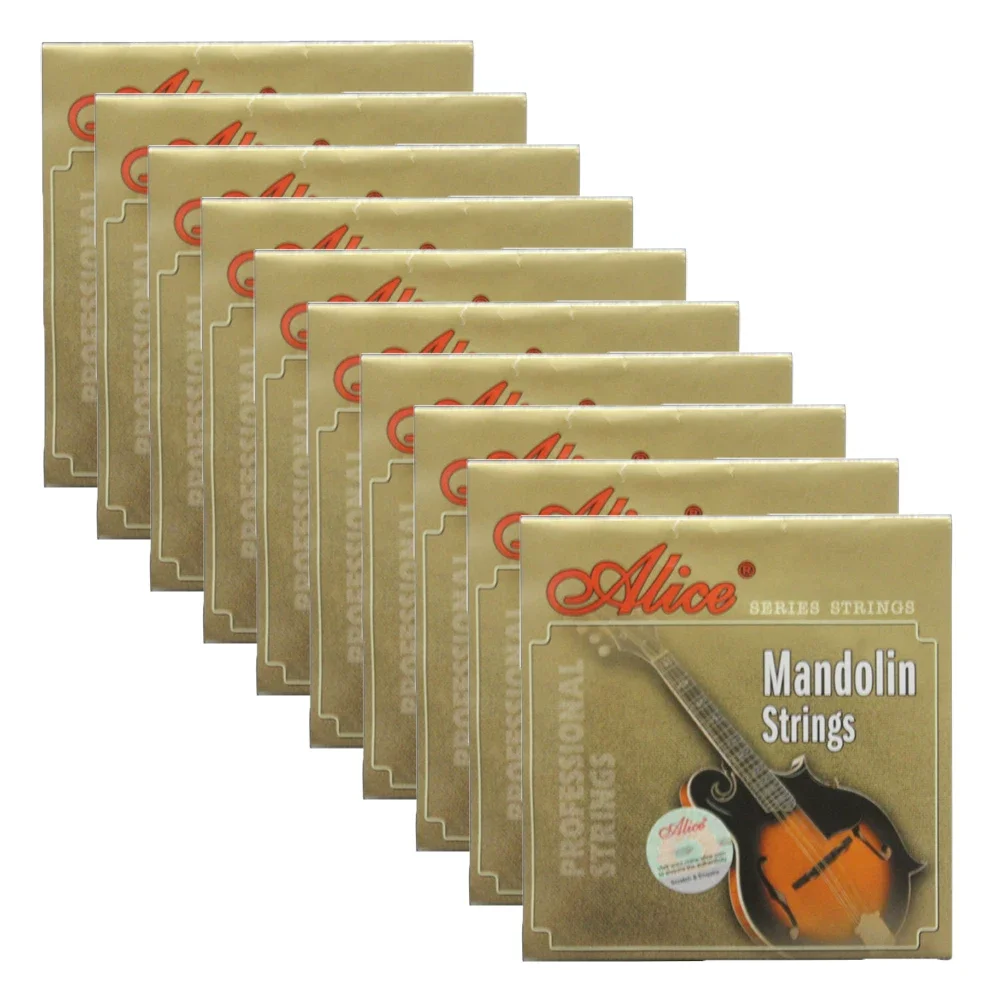 10 Sets Alice AM03/AM04/AM05/AM06/AM07/AM08 Options Mandolin Strings Silver-Plated/Coated Copper Alloy Wound EADG mandolin strings