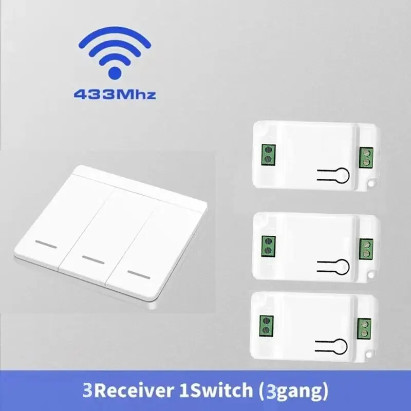 Wireless Light Switch Smart Switch Modules Smart Switch Module Smart Wall Switch Wireless Remote Control Relay Module LED Push Button Switch 10A 220V RF 433Mhz EU Standard Wall Power Touch