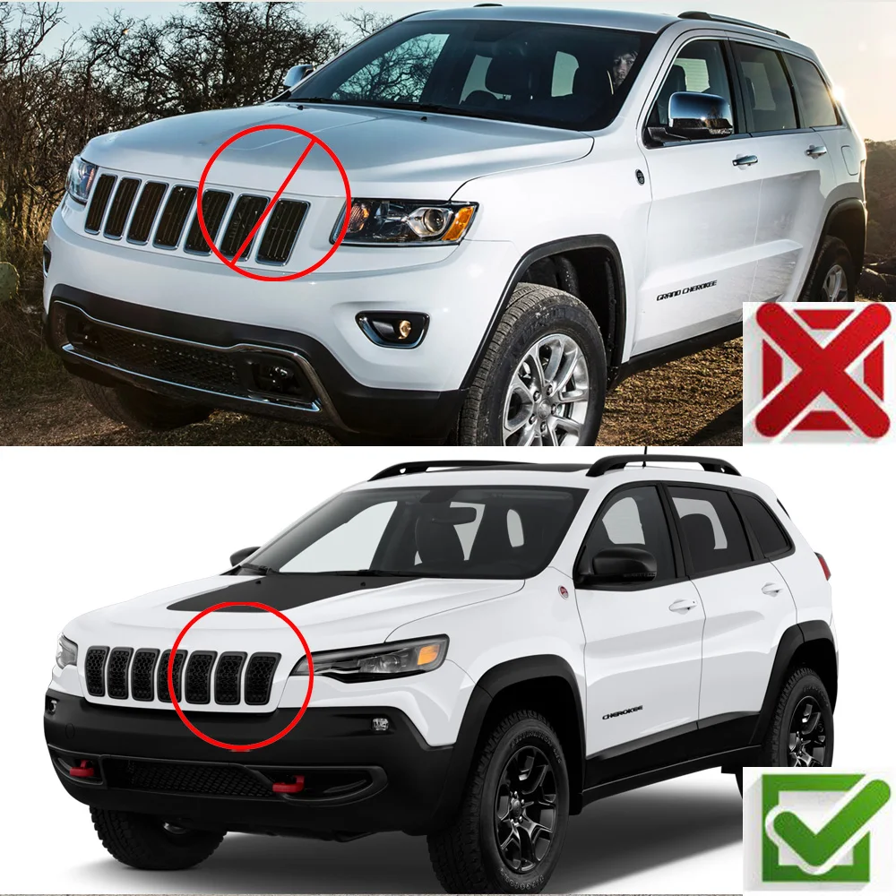 Car ABS Front Mesh Racing Grills For  Jeep Cherokee 2019 2020 2021 Bright Black Exterior Honey  Racing Grille fender car part