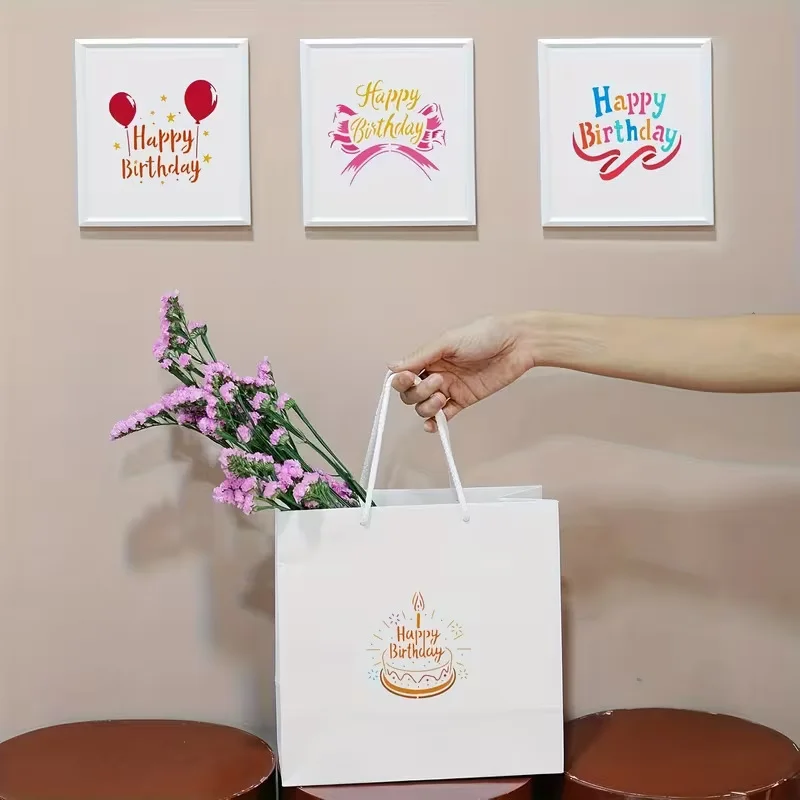 72개 해피 버스데이 생일 스텐실 세트 DIY 카드 만들기 페인팅 템플릿 파티 장식 스텐실