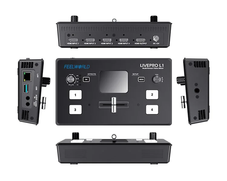 멀티 카메라 비디오 믹서 스위처, LCD 스크린, 4 HDMI 입력, USB 3.0 라이브 스트림, L1 V1