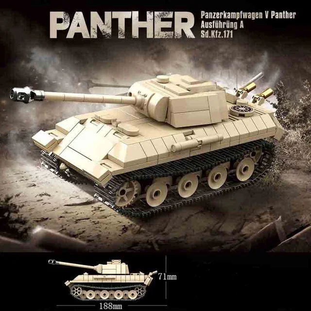 Ww2 Military World War German Leopard Medium Tank Building Blocks Bricks Kid Educational Toys for Children Boy Christmas Gifts 1