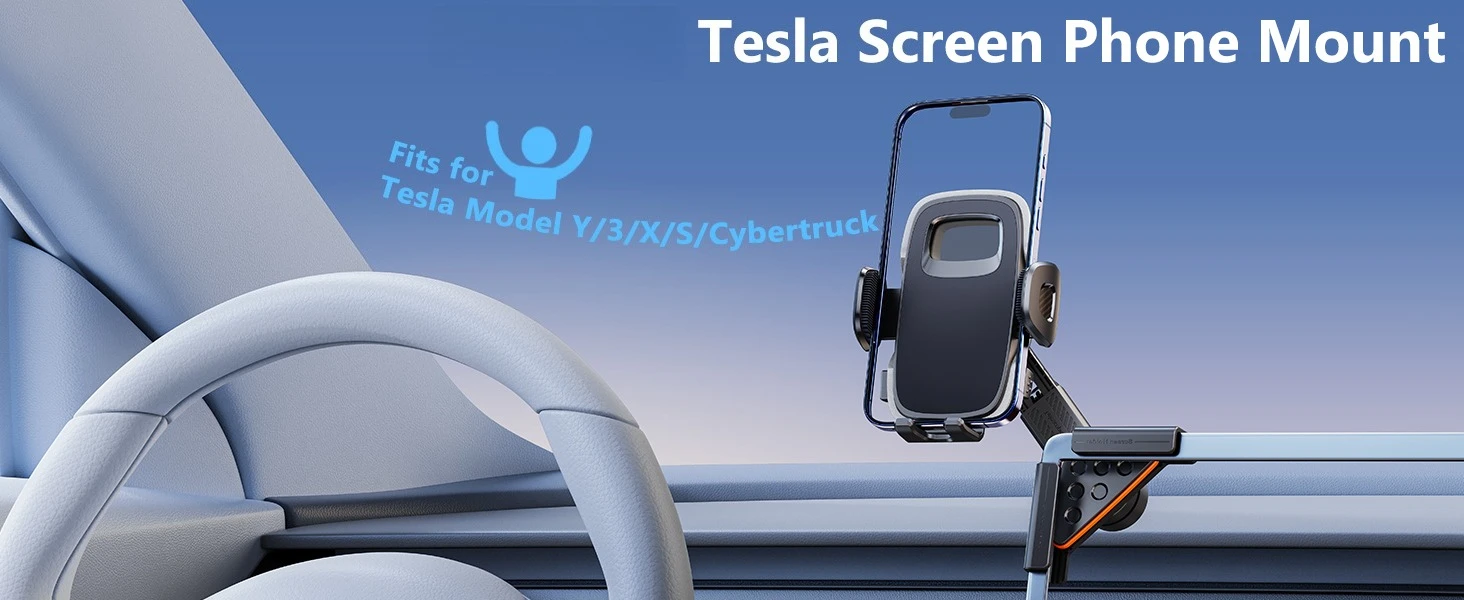 Eary Car Phone Mount 360°Adjustable for Tesla Model Y Accessories Phone Holder for Tesla Model 3/Y Screen for iPhone 17 16 15 14