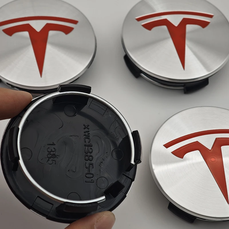 4pcs ABS 56mm Tesla Model 3 Model Y Badge Covers Hub Caps Wheel Center Caps for Tesla Y X S Auto Accessories Style