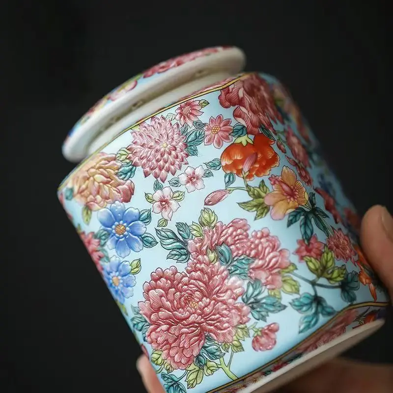 

Tea Canister Food Storage Pots Tin Containers Jar Ceramic Sugar Jars Caddy Tins Bulk Cans Box Spice Lid Porcelain Pot Can Lids