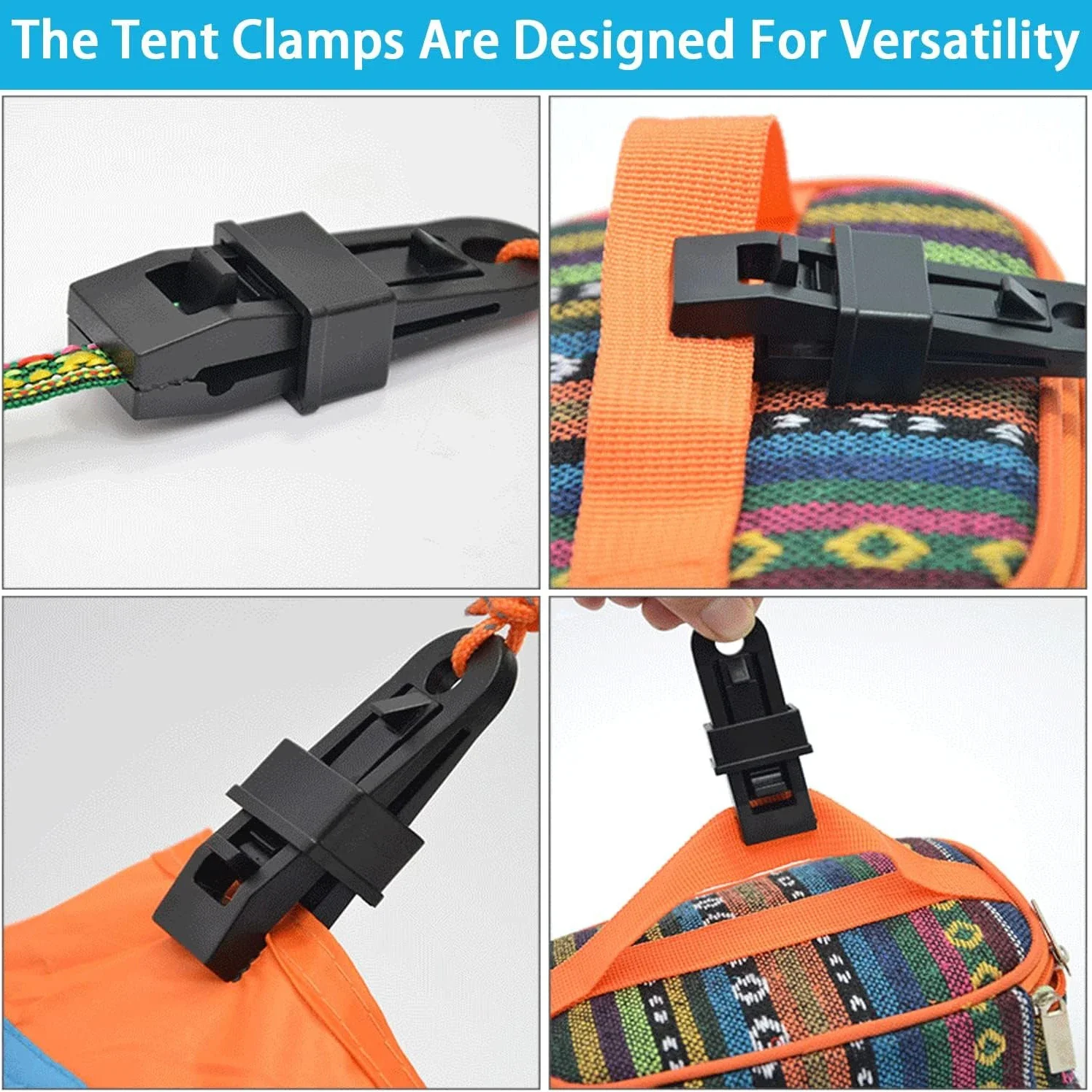 Plastic clips Tarp Clips Heavy Duty Lock Grip，Tarp Clamps for Cover Awnings, Outdoor Camping, Caravan Canopies, Car Tarp Clip Crocodile Mouth
