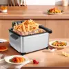1800W 5 Liters/21 Cups Large Electric Deep Fryer with 3 Frying Baskets for Home Use, Adjustable Temperature,View Window Lid 4