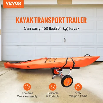 VEVOR Kayak Cart 450lbs Detachable Canoe Trolley Cart with 12'' Tires Adjustable Width for Paddleboards Float Mats Jon Boats 2