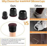 8PCS Chair Leg Floor Protectors Anti- Slip 360° Silicone Furniture Leg Foot Covers Round Table Feet Cups Thick Wrap Felt Pads 3