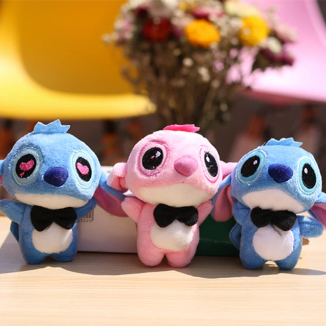 Disney Lilo e Stitch portachiavi bambola peluche Stitch peluche ripiene  Cartoon Bouquet accessori ciondolo decorazione di cerimonia nuziale regalo  - AliExpress