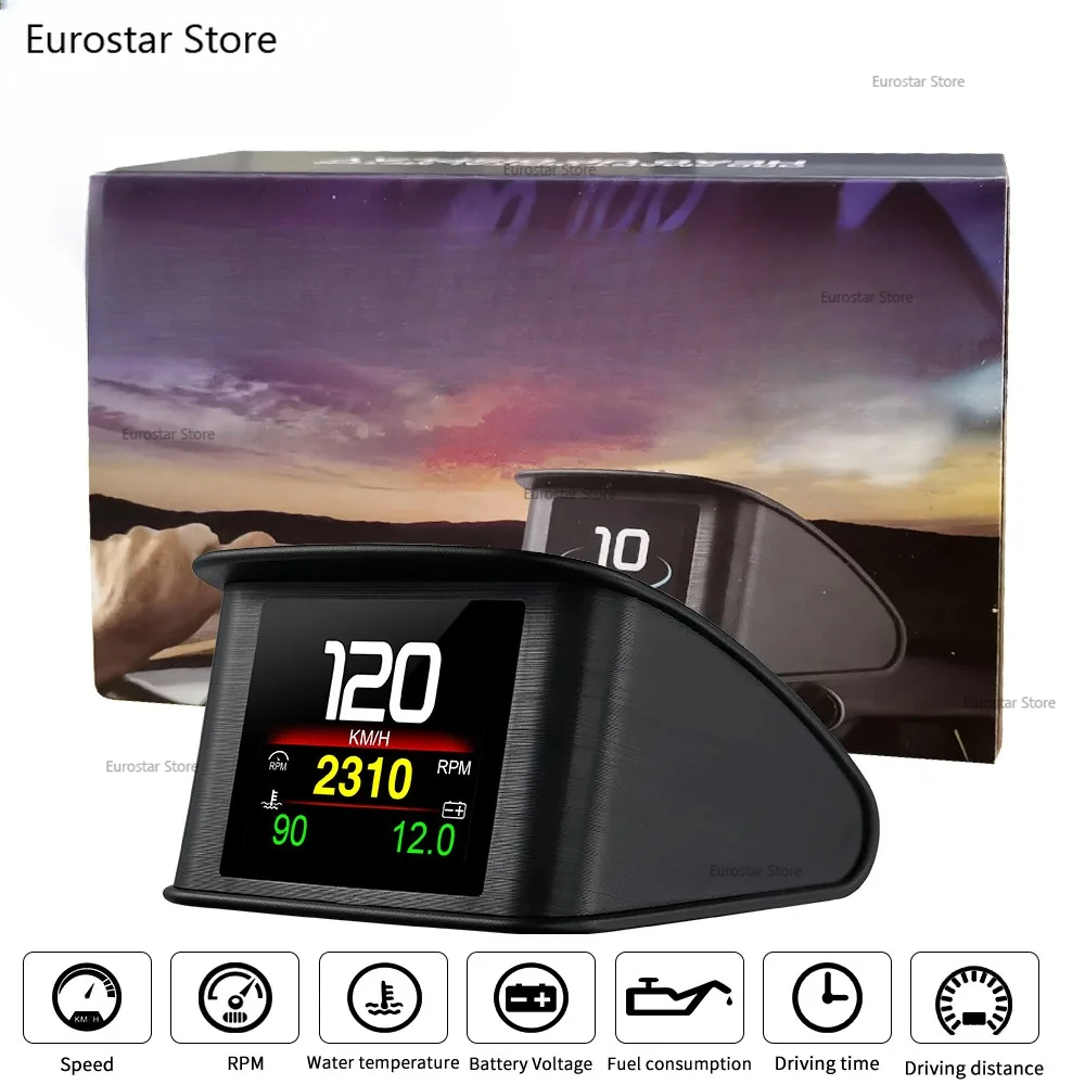 Pantalla frontal, ordenador a bordo, kilometraje Digital OBD2 para coche, pantalla de ordenador de conducción OBD, velocímetro, medidor de temperatura 1