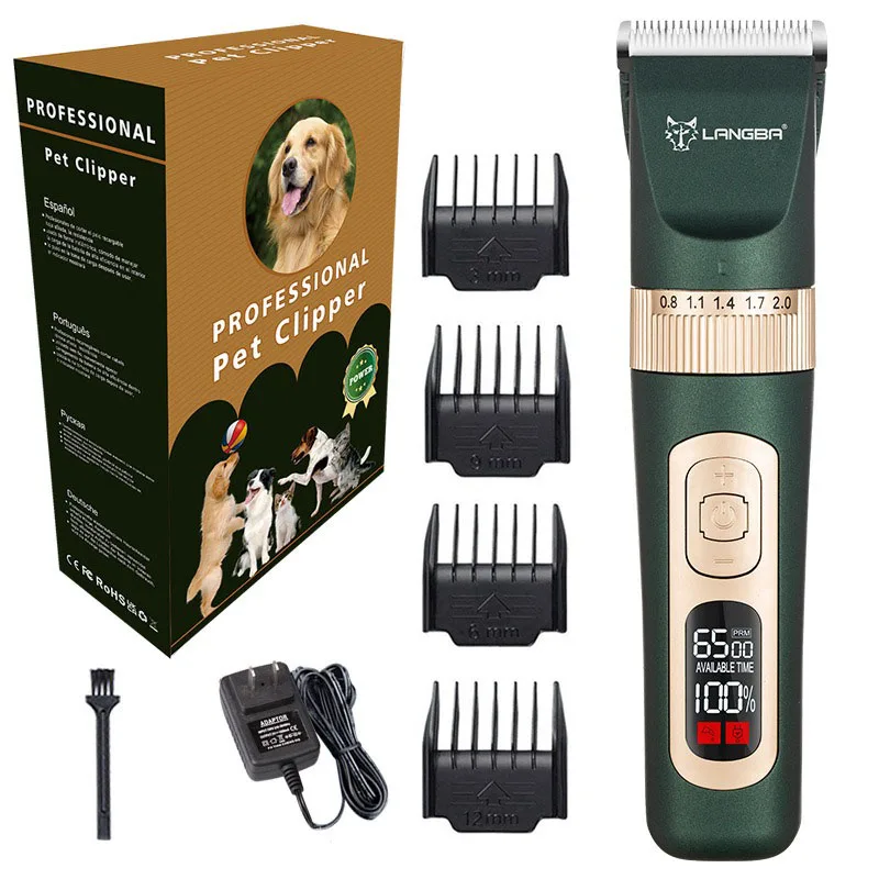 

USB Professional Dog Hair Trimmer Rechargeable Pet Cat Grooming Clipper Shaver Low-noise Electric Cutters Haircut Machine Gift