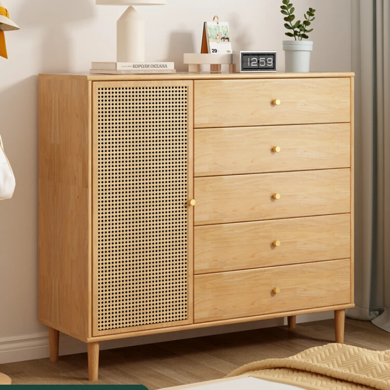 

Full solid wood chest of drawers, storage cabinets, modern simple living room storage cabinets, bedroom chests of drawers