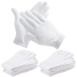Premium White Cotton Gloves - Thick, Stretchable & Versatile for Cleaning, Gardening & Jewelry Care