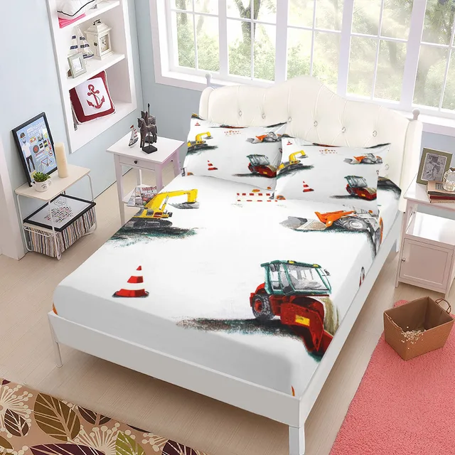 Set di lenzuola con angoli per bambini della fabbrica di costruzione Set di biancheria da letto king size matrimoniale king size 4