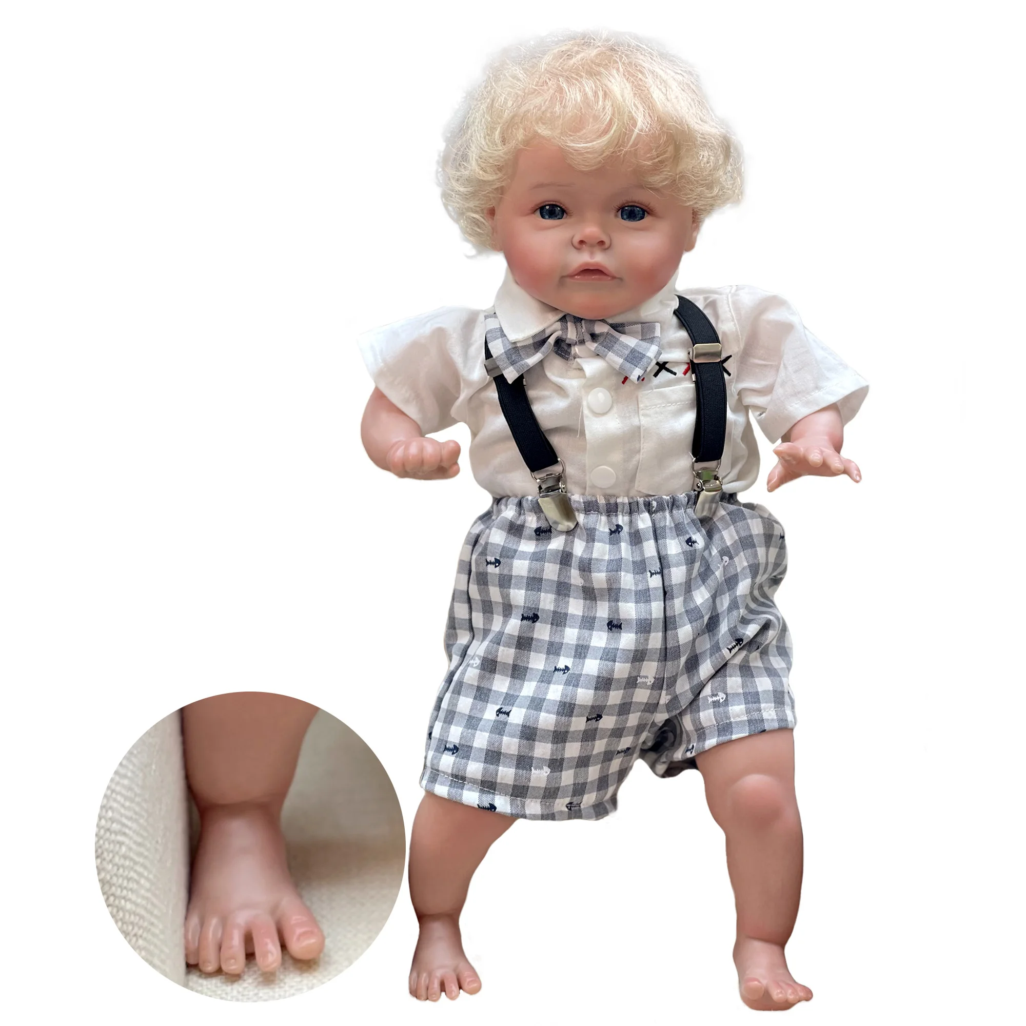 Bebe Reborn Menino 18 Sue-Sue Already Painted Bebe Reborn Doll Realistic  Rooted Curly Hair Reborn Baby Doll Toys