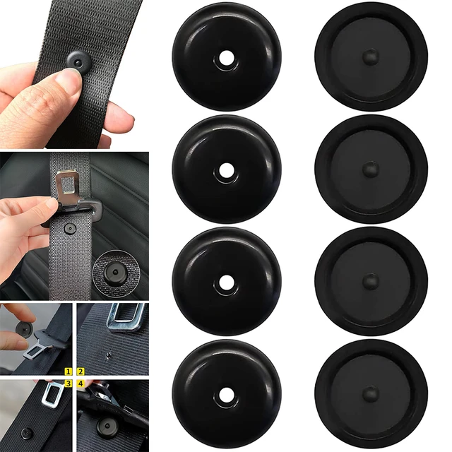 100% brandneue Knopf Clip Kunststoff Sicherheits gurt Universal 4 pcs  schwarze Knopf Schnalle für Auto fit Stopper Kit schwarz - AliExpress