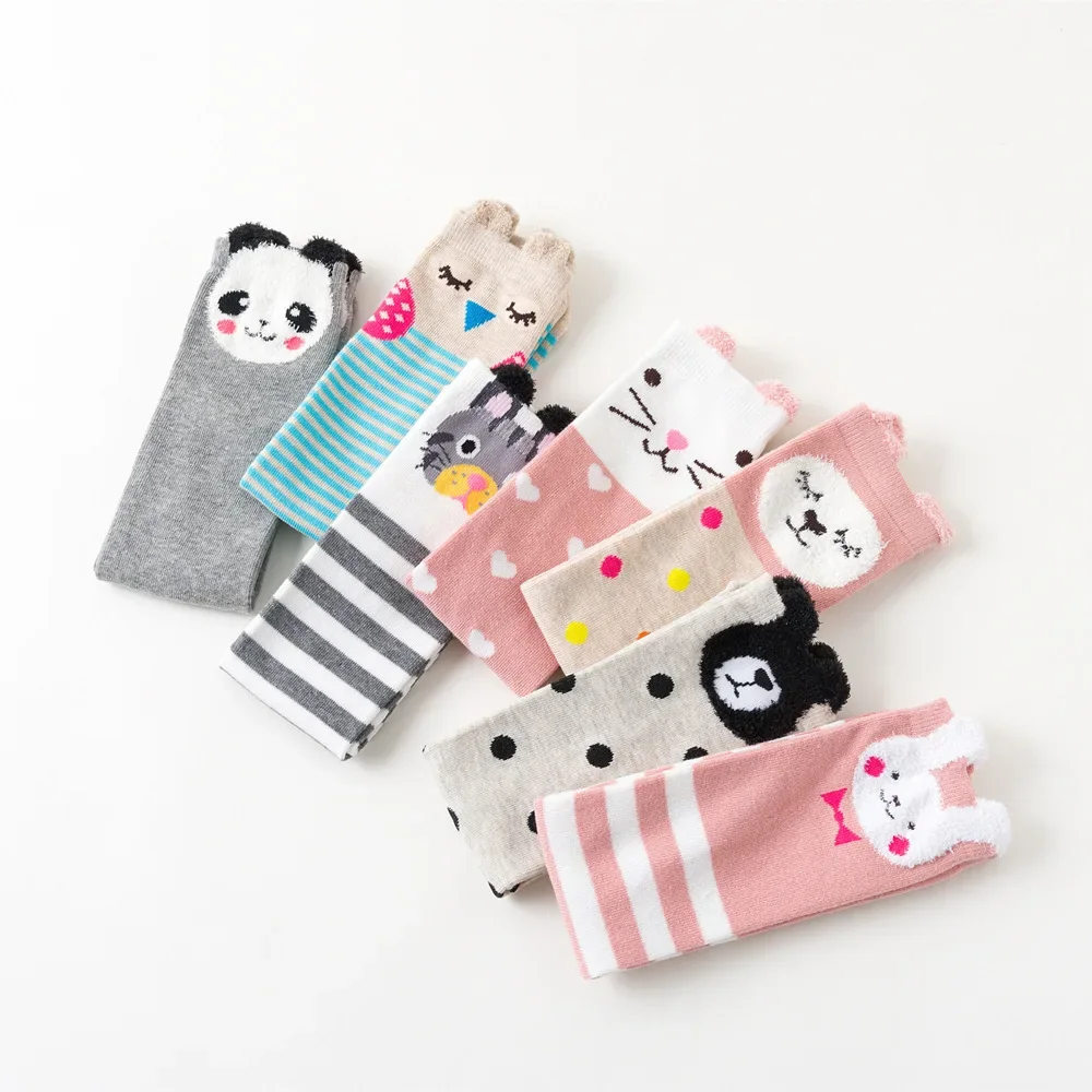 Spring Autumn Knee High Long Children Socks Leggings 2023 New Cute Korean 3D Cartoon Ears Stockings for Girls Boys Accessories