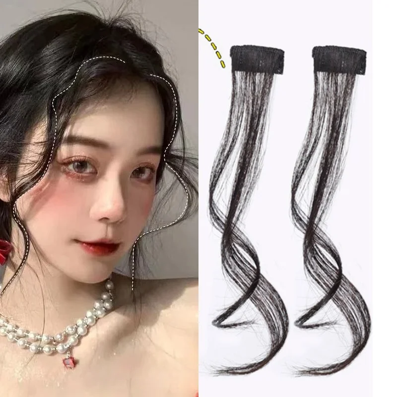 Natural-Forehead-Ins-Hair-Fake-Fringes-Air-Bangs-Wig-Female-Piece-Real ...