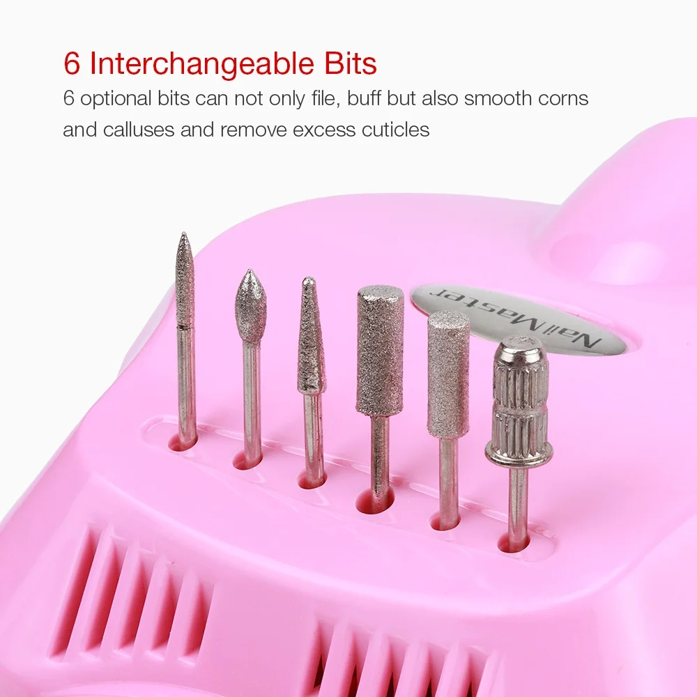 35000RPM Professional Nail Drill Polishing Machine Nail Gel Grinding Milling Device Manicure Pedicure Polisher Nail Drill Bits