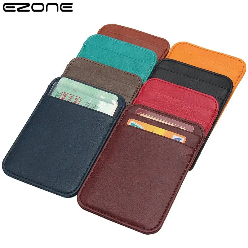 EZONE PU Card Holder Multiple Card Slots Vertical Section Mini Bank ID