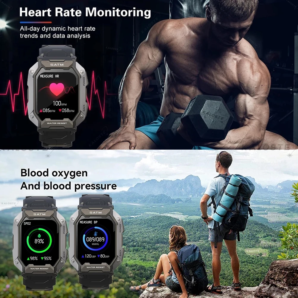 BYSL Ʈ ġ IP68 5ATM   Smartwatch 1.71 ġ  5.0 ߿ 380mAH ͸ ð