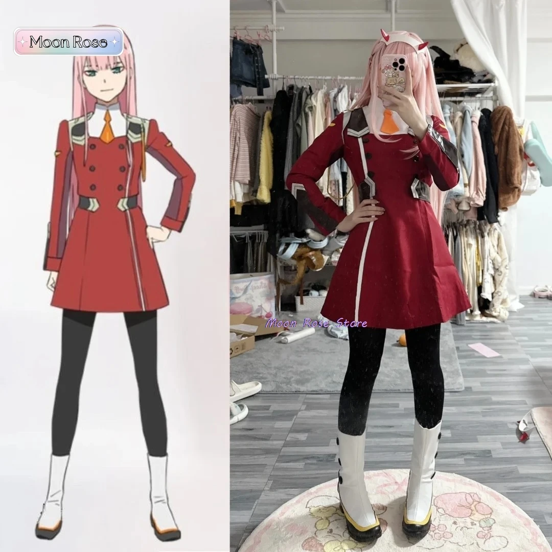

Game DARLING DARLING In The FRANXX Zero Two Cosplay Costume Dress 02 Cosplay Costume Women Cosplay Sexy Dress Headband Wig Shoes