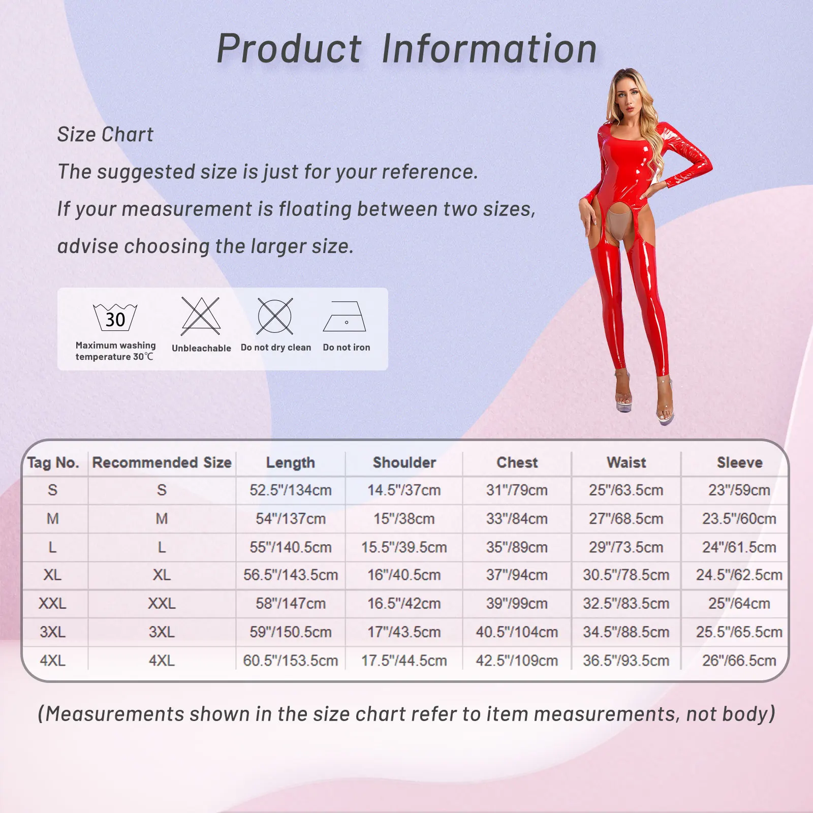 Womens Lingerie Cutout Crotch Patent Leather Jumpsuit Zipper Stand Collar Crotchless Catsuit Wet Look Long Sleeve Latex Bodysuit