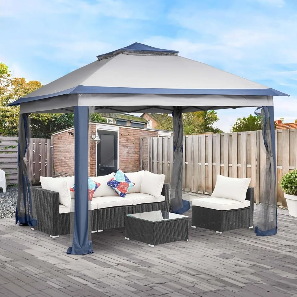 

11x11 FT Gazebo Tent, Outdoor Tents for Parties with Mosquito Netting, Heavy Duty Canopy Tent Patio Garden Backyard