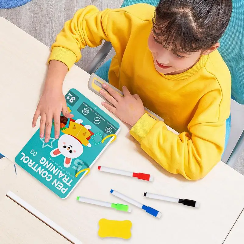연필 컨트롤 북 지울 수 있는  쓰기 도구 워크북, 조기 교육 학습 워크북, 2-6 세 어린이용 사전 작성