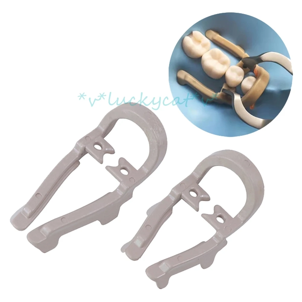 

new arrival 2pcs/Box Dental Distal-Extension Rubber Sheets Barrier Clip Rubber Dam Clamp Resin Clamp Long/Short for Dental Tool